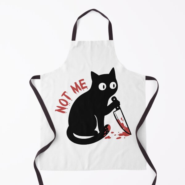 Item preview, Not Me Funny Black Cat Dark Humor Knife Guilty Cat designed and sold by RedHDesign.