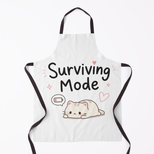 Item preview, Surviving Mode Cute Cat Design | Funny Introvert Mood Meme Aesthetic Sticker designed and sold by Sanika arts .