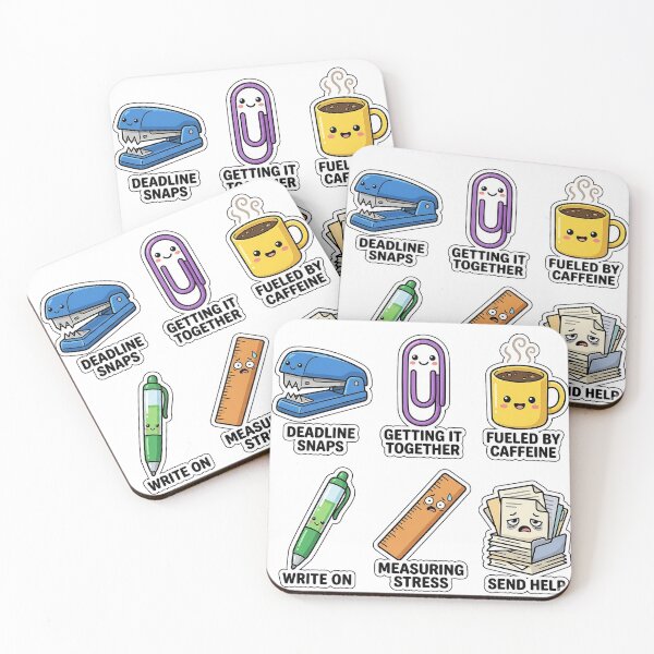 Item preview, Kawaii Office Pals Sticker Pack - Cute Desk & Work Puns designed and sold by SimpleP.