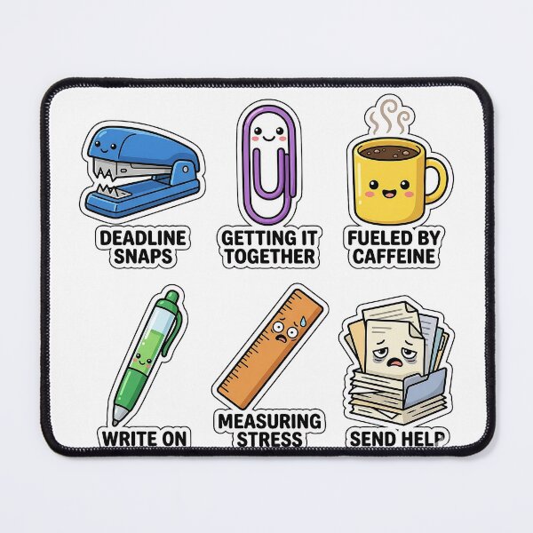 Item preview, Kawaii Office Pals Sticker Pack - Cute Desk & Work Puns designed and sold by SimpleP.