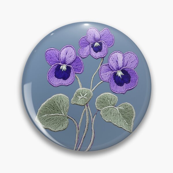 Item preview, Embroidered Purple Pansy Bouquet designed and sold by MegaNovaArt.