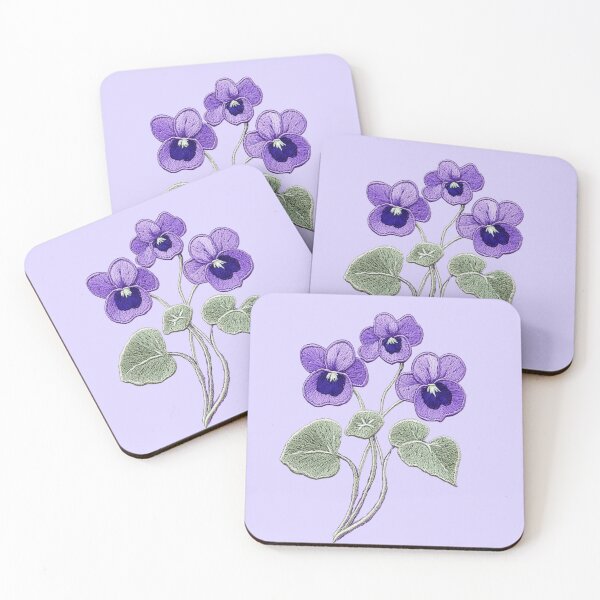 Item preview, Embroidered Purple Pansy Bouquet designed and sold by MegaNovaArt.