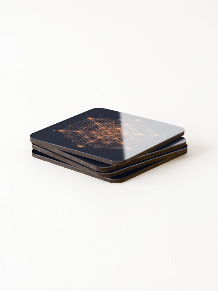 Thumbnail 4 of 5, Coasters (Set of 4), Nested Hypercubes designed and sold by AbstractAnom.