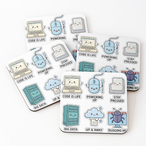 Item preview, Kawaii Laptop Buddies Sticker Pack - Cute Tech & Coding Puns designed and sold by SimpleP.