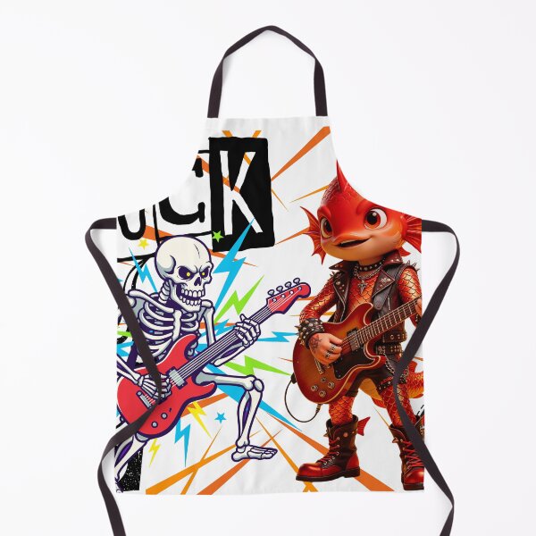 Item preview, Rock N Roll Fish and Guitar Playing Skeleton Duet designed and sold by unboxedbyJuls.