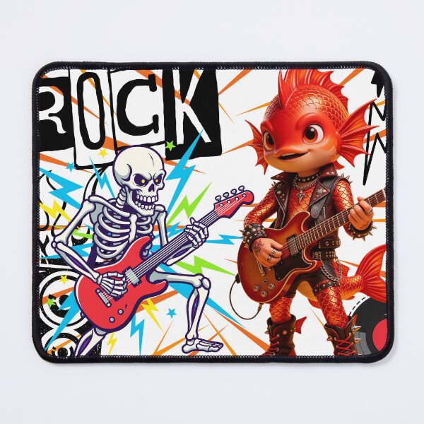 Item preview, Rock N Roll Fish and Guitar Playing Skeleton Duet designed and sold by unboxedbyJuls.