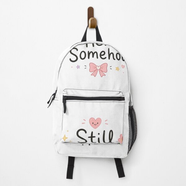 Item preview, Still Here Somehow Cute Kawaii Mental Health Quote Design designed and sold by Sanika arts .