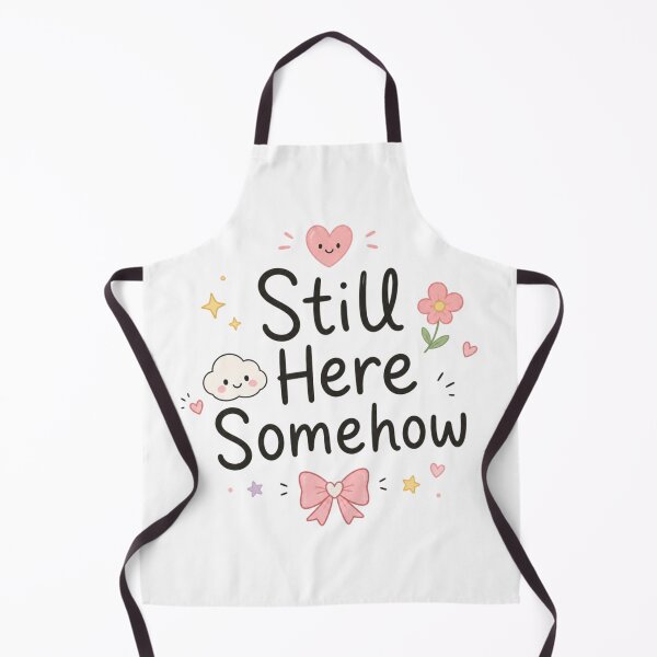 Item preview, Still Here Somehow Cute Kawaii Mental Health Quote Design designed and sold by Sanika arts .