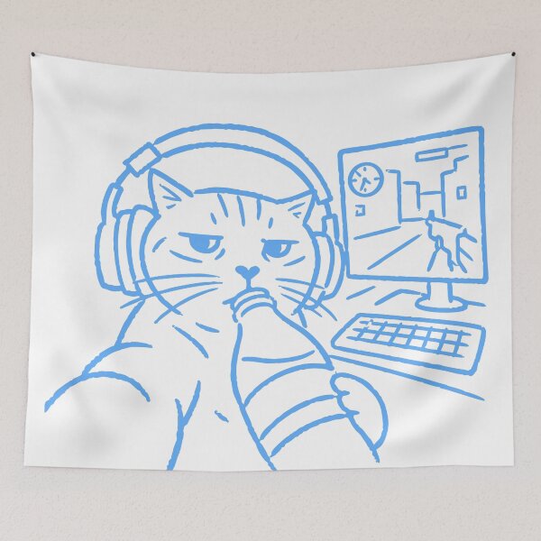 Item preview, Gamer Cat selfie designed and sold by QuirkyCritterCo.