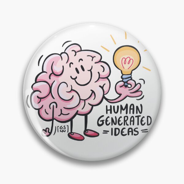 Item preview, Human Generated Ideas - Anti AI Illustration | Human Made | Not AI | No AI Art designed and sold by GoodStuffNoNonsense.
