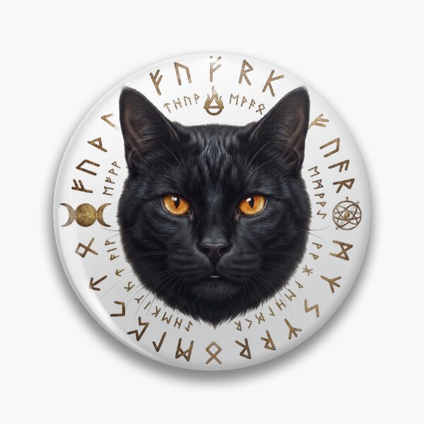 Item preview, The Golden Runic Black Cat Portrait designed and sold by Spiritualwall.