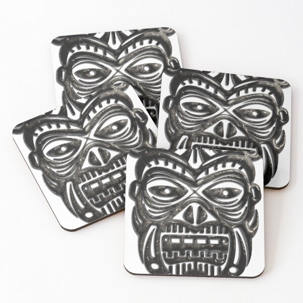 Item preview, Black Tribal Mask - Ethnic Vector Illustration - Sacred Art Print designed and sold by Keltoi-art.