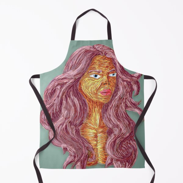 Item preview, Textured Portrait of a Woman - Digital Painting with Pink Hair - Canvas Print designed and sold by Keltoi-art.