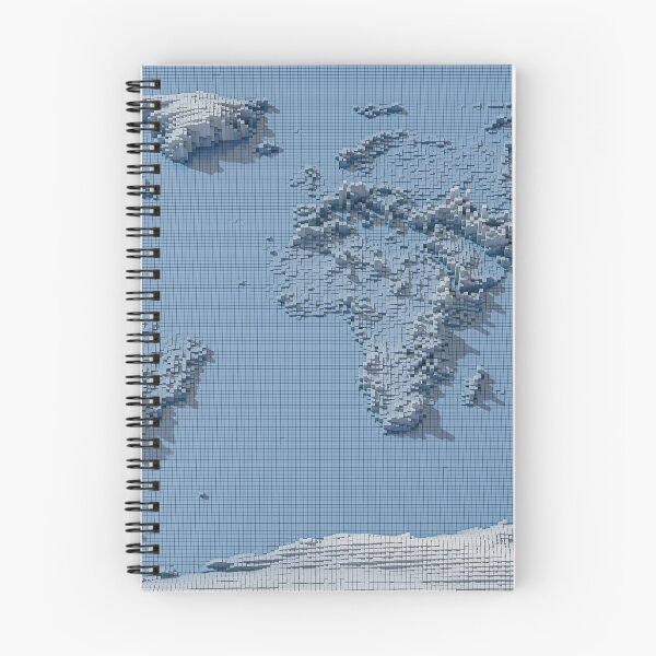 Item preview, 3D World Map Cubes - Blue Relief Digital World - Geo Design Print designed and sold by Keltoi-art.