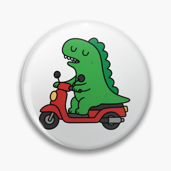 Item preview, Cute Dinosaur Riding Red Scooter designed and sold by Happy'CLICK'.