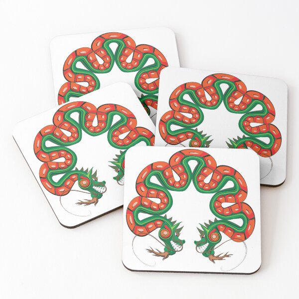Item preview, Double Oriental Dragon - Green Red PNG Sticker - Geek T-shirt designed and sold by Keltoi-art.