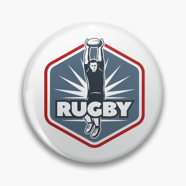 Item preview, Vintage Rugby Lineout Jump Badge Sticker designed and sold by topprinting.