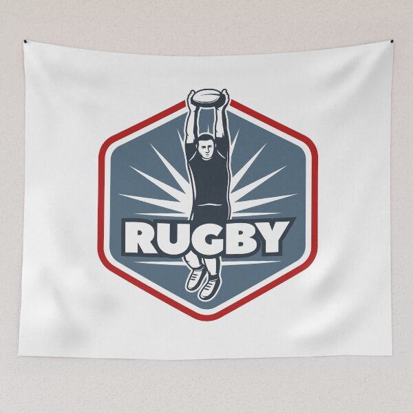 Item preview, Vintage Rugby Lineout Jump Badge Sticker designed and sold by topprinting.