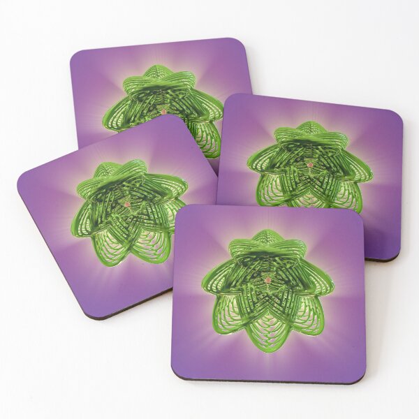 Item preview, 3D Organic Star - Abstract Green Purple Art - Geometric Poster designed and sold by Keltoi-art.