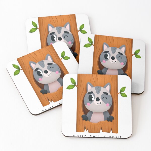 Item preview, Cute Raccoon Home Sweet Home | Cozy Woodland Animal Cartoon designed and sold by TODPESIGN.