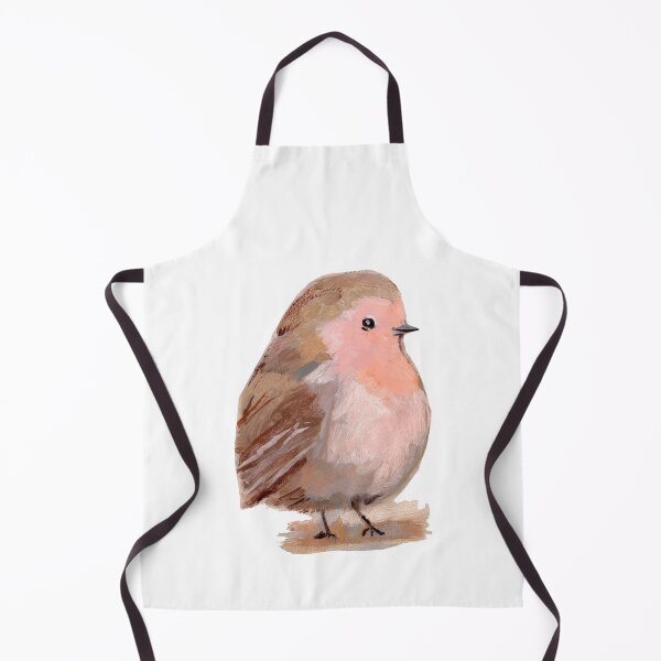 Item preview, Oat the Soft Robin Bird | Cozy Pink Bird Painting designed and sold by Filora Atelier | Bird Art.
