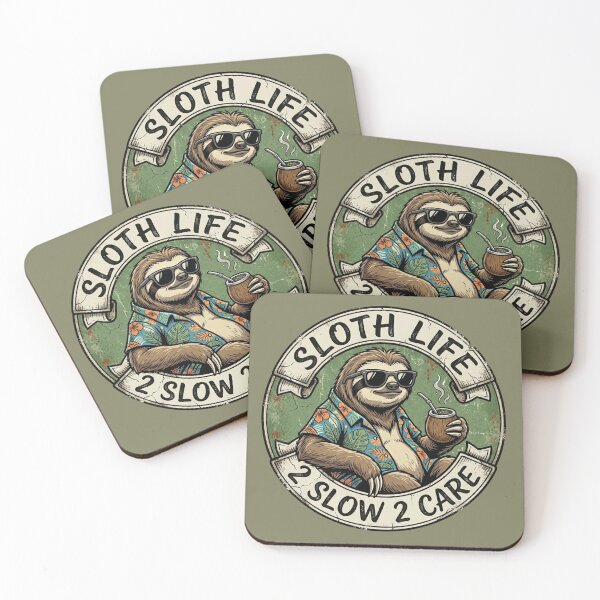 Item preview, Sloth Life No.1: 2 Slow 2 Care Funny Sloth Yerba Mate designed and sold by NO BEAVER NO PUNK.