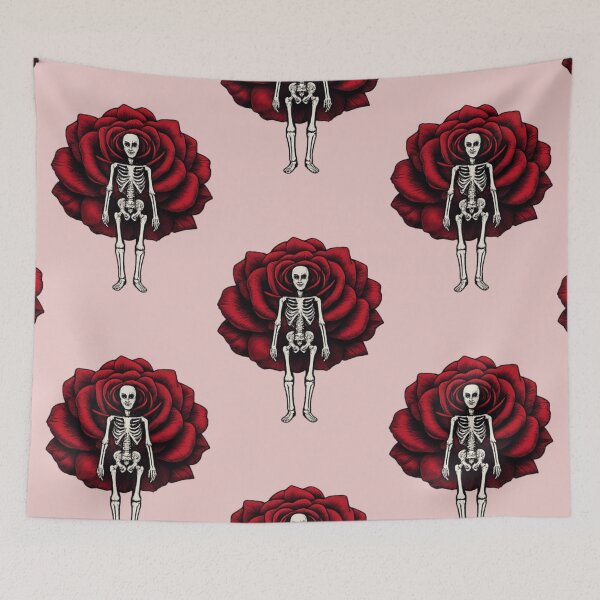 Item preview, Tiny Skeleton With Red Rose Gothic Aesthetic PNG  designed and sold by arifali786.