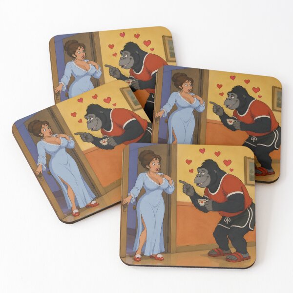 Item preview, Hopelessly in Love – Funny Gorilla Romance Cartoon designed and sold by  Hollow Moon Studios..