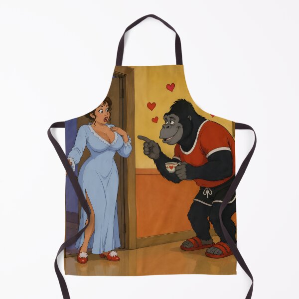Item preview, Hopelessly in Love – Funny Gorilla Romance Cartoon designed and sold by  Hollow Moon Studios..