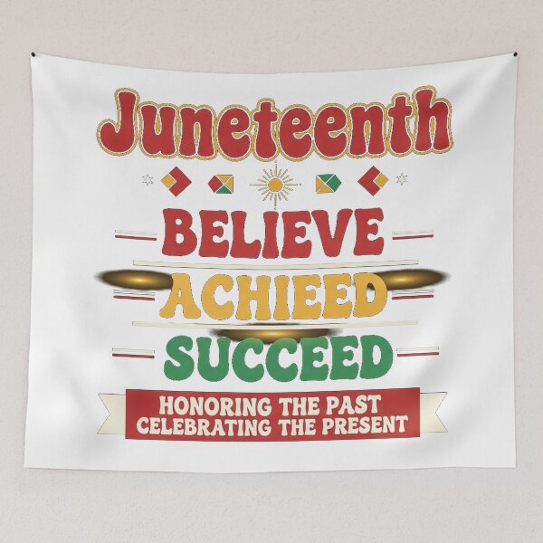 Item preview, Juneteenth Believe Achieve Succeed Minimalist Freedom Day designed and sold by Designs-RZ.
