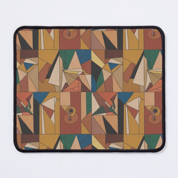 Item preview, Cubist Geometric Pattern with Musical Motifs | Bold Retro Seamless Repeat designed and sold by Midnight Veil Designs.