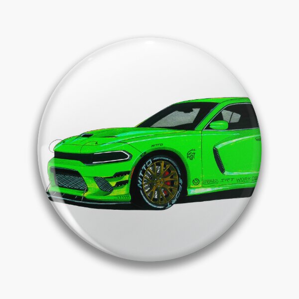 Item preview, Exclusive drawing legendary american green 4 door muscle car Charger SRT Hellcat 6.2L V8 HEMI engine designed and sold by Cars23.