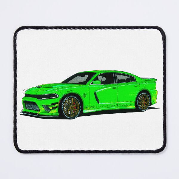 Item preview, Exclusive drawing legendary american green 4 door muscle car Charger SRT Hellcat 6.2L V8 HEMI engine designed and sold by Cars23.