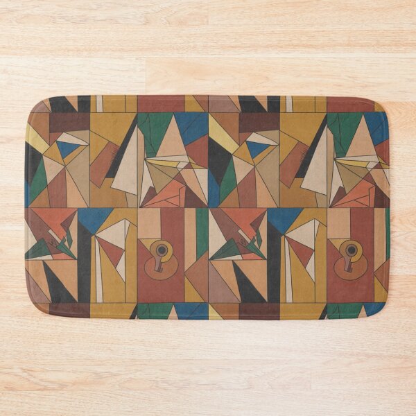 Item preview, Cubist Geometric Pattern with Musical Motifs | Bold Retro Seamless Repeat designed and sold by Midnight Veil Designs.