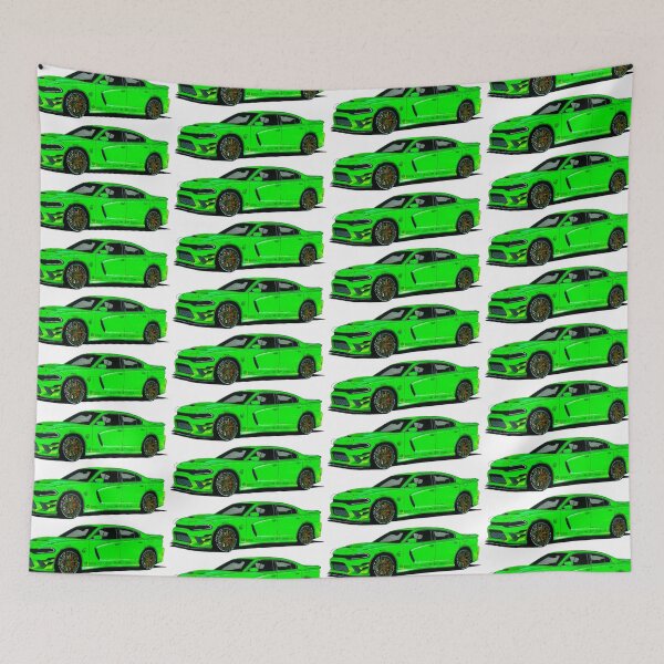 Item preview, Exclusive drawing legendary american green 4 door muscle car Charger SRT Hellcat 6.2L V8 HEMI engine designed and sold by Cars23.