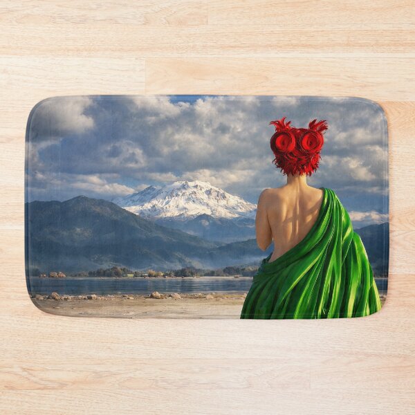 Item preview, Woman with Red Hair - 3D Art Snowy Mountain - Surreal Print designed and sold by Keltoi-art.