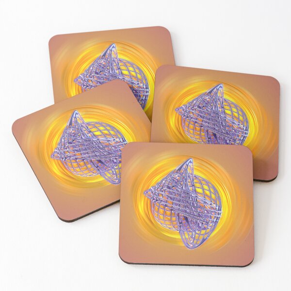 Item preview, 3D Lattice Structure - Abstract Art Orange Energy - Futuristic Poster designed and sold by Keltoi-art.