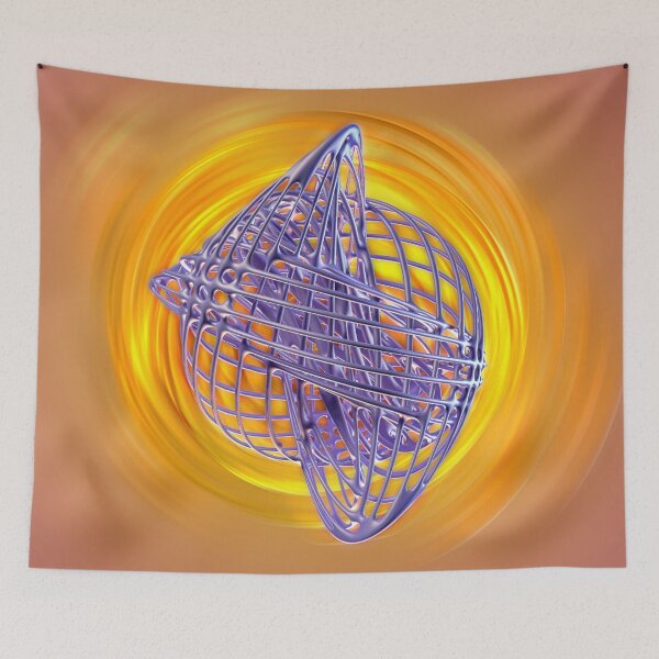 Item preview, 3D Lattice Structure - Abstract Art Orange Energy - Futuristic Poster designed and sold by Keltoi-art.