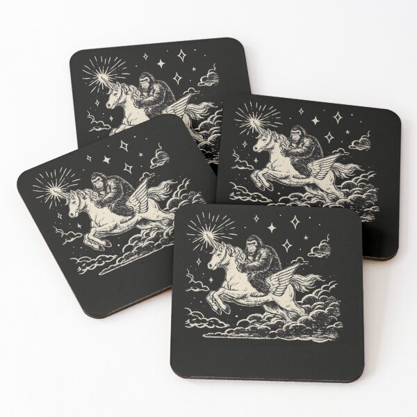 Item preview, Flying Gorilla Riding Unicorn Funny Fantasy Vintage Humor designed and sold by Dujosufot.