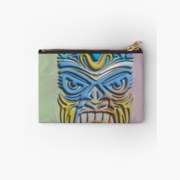 Item preview, Colorful Tiki Mask - Blue and Yellow Pop Vector Art - Tropical Print designed and sold by Keltoi-art.
