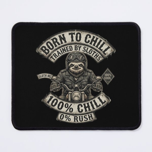 Item preview, Sloth Life No.3: 100% Chill 0% Rush Vintage Biker Sloth designed and sold by NO BEAVER NO PUNK.