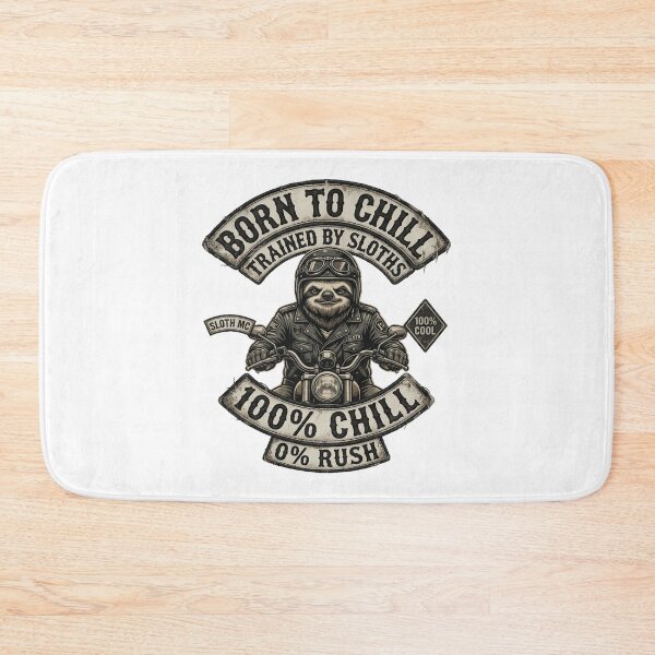 Item preview, Sloth Life No.3: 100% Chill 0% Rush Vintage Biker Sloth designed and sold by NO BEAVER NO PUNK.