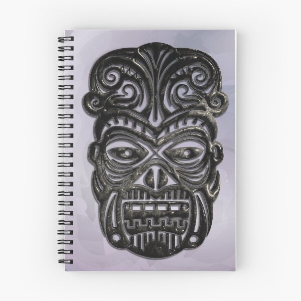 Item preview, Black and Silver Tiki Mask - Tribal Vector Illustration - Metal Print designed and sold by Keltoi-art.