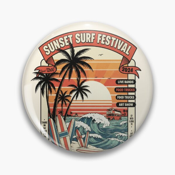 Item preview, Sunset Surf Festival 2024 – Retro Beach Vibes designed and sold by ObsidianUruk.