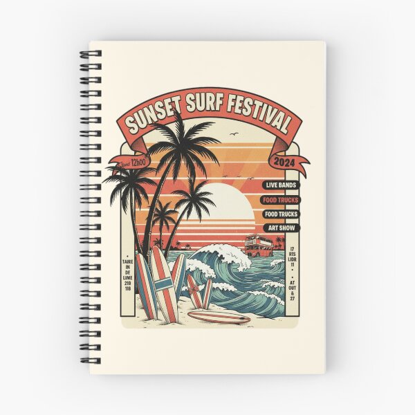 Item preview, Sunset Surf Festival 2024 – Retro Beach Vibes designed and sold by ObsidianUruk.