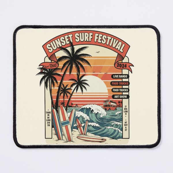 Item preview, Sunset Surf Festival 2024 – Retro Beach Vibes designed and sold by ObsidianUruk.