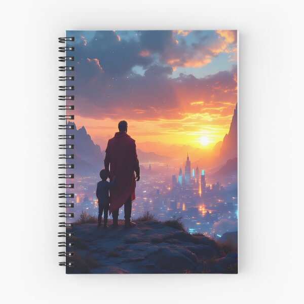 Item preview, Father and Son Journey | Inspirational Sunset Fantasy designed and sold by DreamyWallVibes.