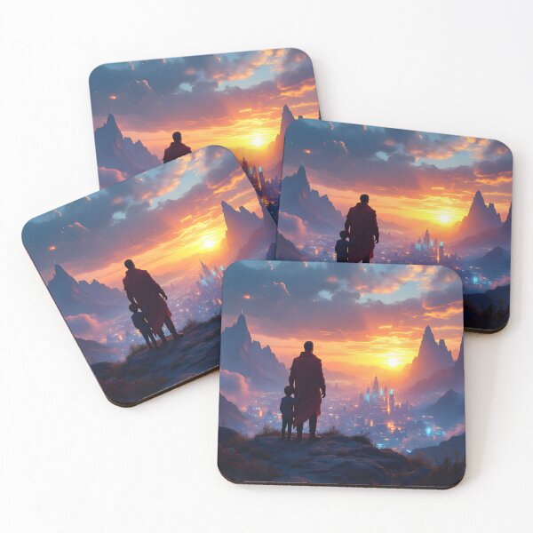 Item preview, Father and Son Journey | Inspirational Sunset Fantasy designed and sold by DreamyWallVibes.