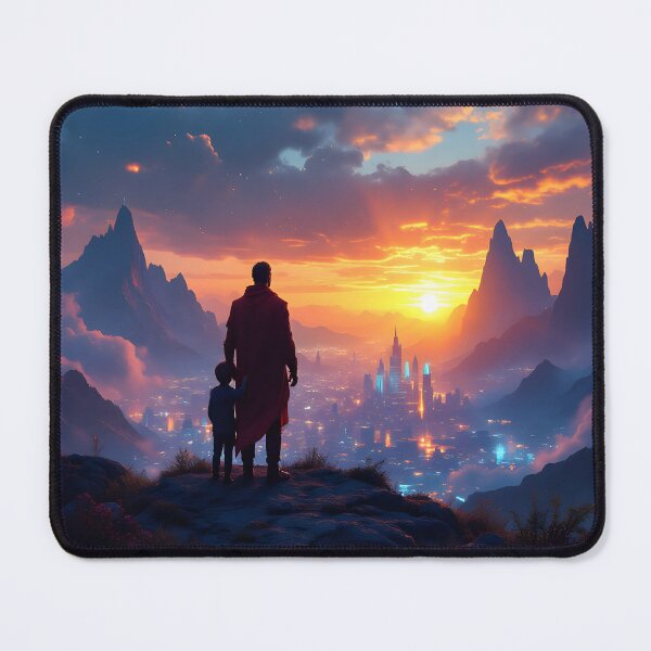 Item preview, Father and Son Journey | Inspirational Sunset Fantasy designed and sold by DreamyWallVibes.