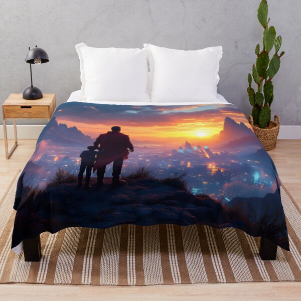 Item preview, Father and Son Journey | Inspirational Sunset Fantasy designed and sold by DreamyWallVibes.